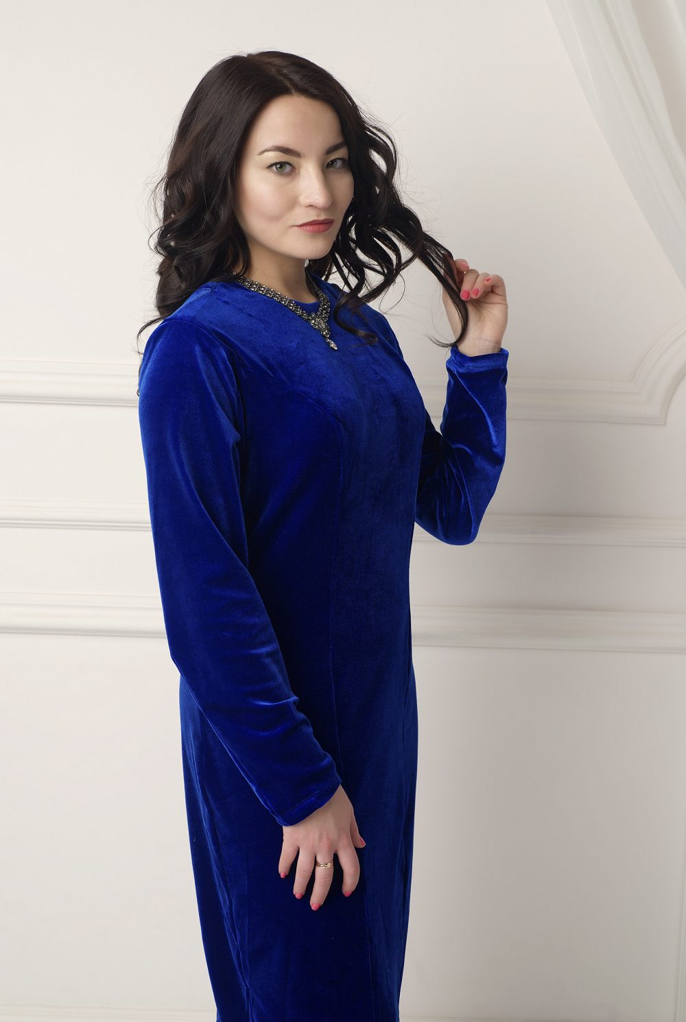 Синее бархатное платье "В объятиях вечера" Любовь Джбааи 4