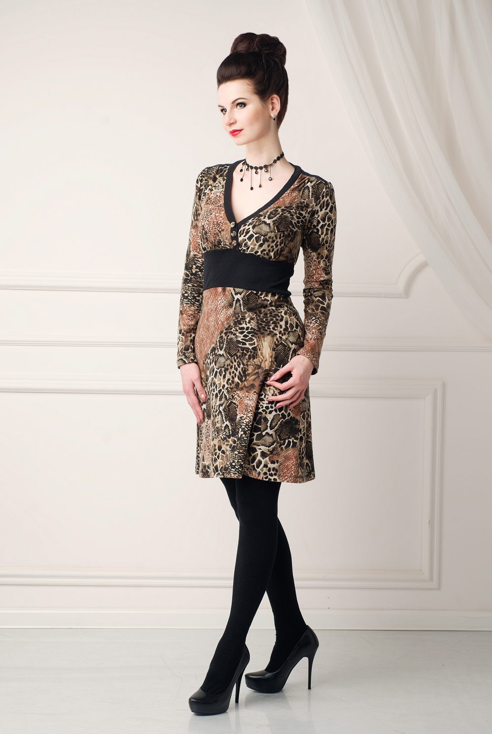 Трикотажное леопардовое платье «Хищные коготки» от дизайнера Любовь Джбааи 1
