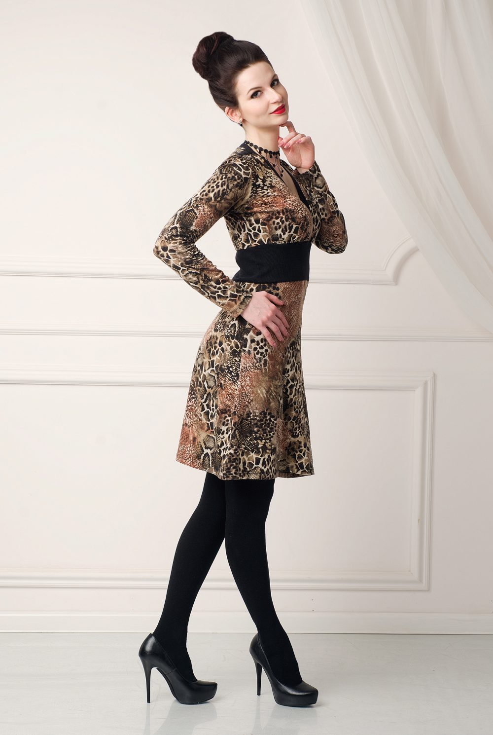 Трикотажное леопардовое платье «Хищные коготки» от дизайнера Любовь Джбааи 3